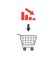 Icon Concept Of Shopping Cart With Bar Graph