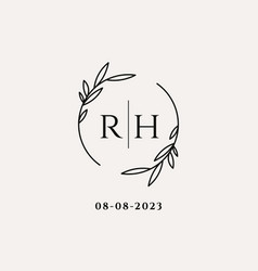 Letter Rh Wedding Monogram Logo Design