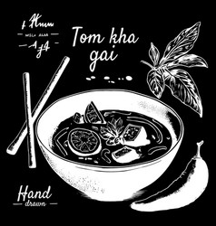 Tom Kha Gai Thai Food Chicken Coconut Soup Hand