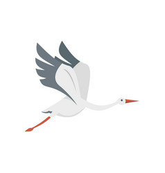 Crane Stork Icon Flat Bird Fly