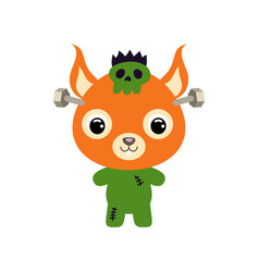 Cute Little Halloween Squirrel In A Frankenstein