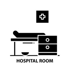 Hospital Room Icon Black Sign