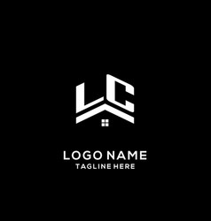 Initial Lc Logo With Abstract Home Roof Simple