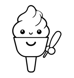 Ice Cream Character Cute Cartoon Ice Cream