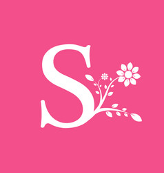 Letter S Linked Fancy Logogram Flower Usable