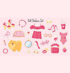 Pink Basic Barbie Set Stickers