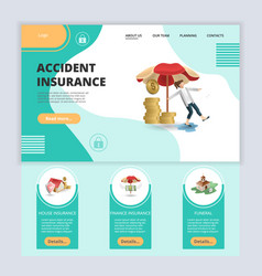 Accident Insurance Flat Landing Page Website