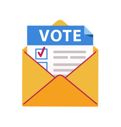 Vote By Mail Icon Yellow Envelope With A Voting