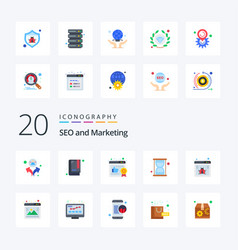 20 Seo Flat Color Icon Pack Like Photo Web