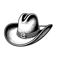 Cowboy Hat - Vintage Engraved Hand Drawn Style