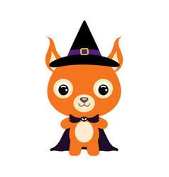 Cute Little Halloween Squirrel In A Wizard