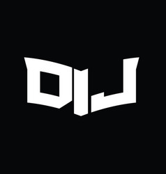 Dj Logo Monogram With Shield Slice Shape Design