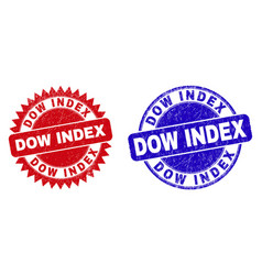 Dow Index Rounded And Rosette Seals With Grunge