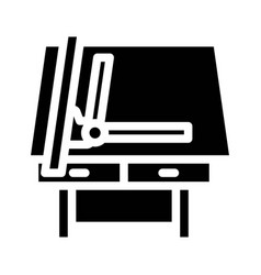 Drafting Table Architectural Drafter Glyph Icon