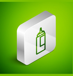 Isometric Line Sauce Bottle Icon Isolated On Green