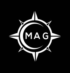 Mag Abstract Monogram Shield Logo Design On Black