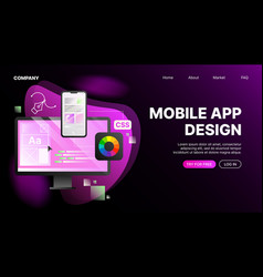 Mobile App Design Website Page Horizontal