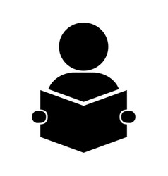 Reading Silhouette Icon Or Person Reading