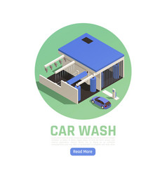 Car Wash Isometric Composition