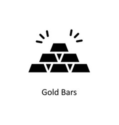 Gold Bars Solid Icons Simple Stock Illu