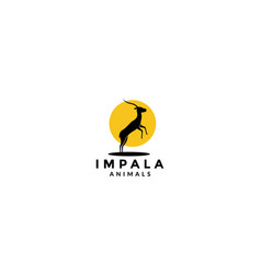 Impala Silhouette With Sunset Logo Symbol Icon