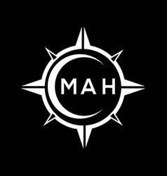 Mah Abstract Monogram Shield Logo Design On Black