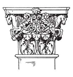 Roman-corinthian Pilaster Capital A Leaf