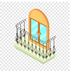 Beautiful Balcony Icon Isometric 3d Style