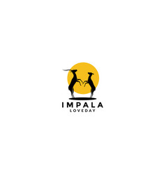 Impala Jump Silhouette Logo Symbol Icon Design