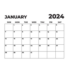 January2024 Sunday Start Landscape Monthly Planner