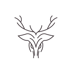 Line Art Deer Horn Icon Logo