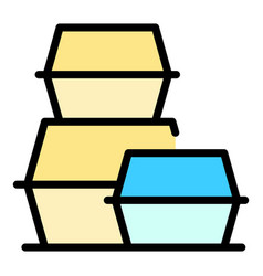 Takeout Boxes Icon Flat