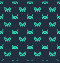 Green Line Meeting Icon Isolated Seamless Pattern