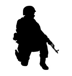 Modern Soldier Kneeling