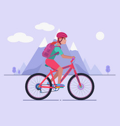 Woman Riding A Mountain Bike