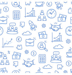 Business Job Icon Doodle Seamless Pattern