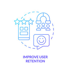 Improve User Retention Blue Gradient Concept Icon