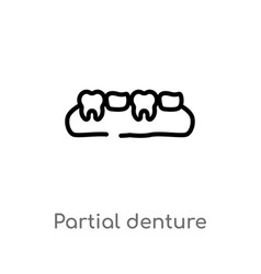 Outline Partial Denture Icon Isolated Black