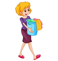 Woman Carrying Laundry Basket