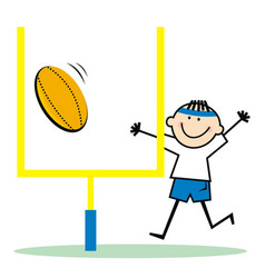 American Football Goal Boy Kick