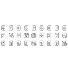 Document Line Icons Report Checklist And Copy