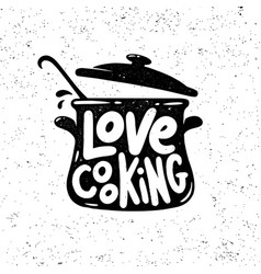 Love Cooking Retro Poster Banner Logo