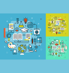 Online Learning Flat Design Distant Education