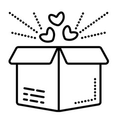 Open Gift Box Black Line Icon