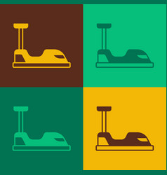 Pop Art Bumper Car Icon Isolated On Color