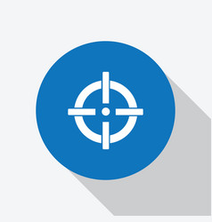 White Gun Target Shooting Icon In Blue Circle