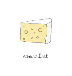 Hand Drawn Camembert Cheese