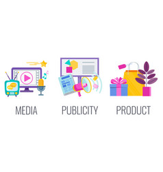 Product Media And Publicity Infographic Flat