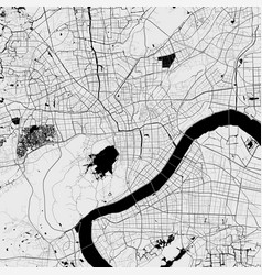 Map Of Hangzhou City Urban Black And White Poster