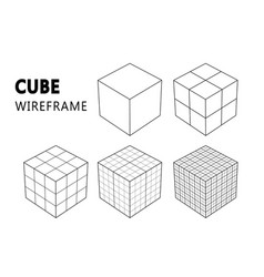 Wireframe Cube In Different Resolution Connection